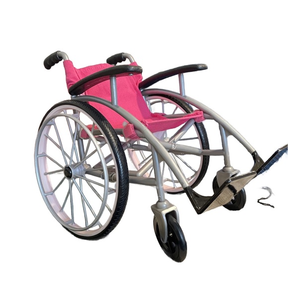 Our Generation Pink Black Doll Wheelchair Foldable 18” Doll - Picture 3 of 8